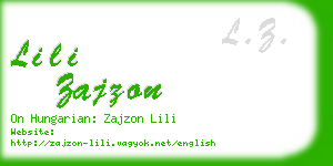 lili zajzon business card